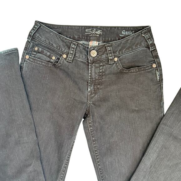 Silver Jeans Black Bootcut Jeans with Embroidered Pockets 28in 37inseam - Picture 5 of 8